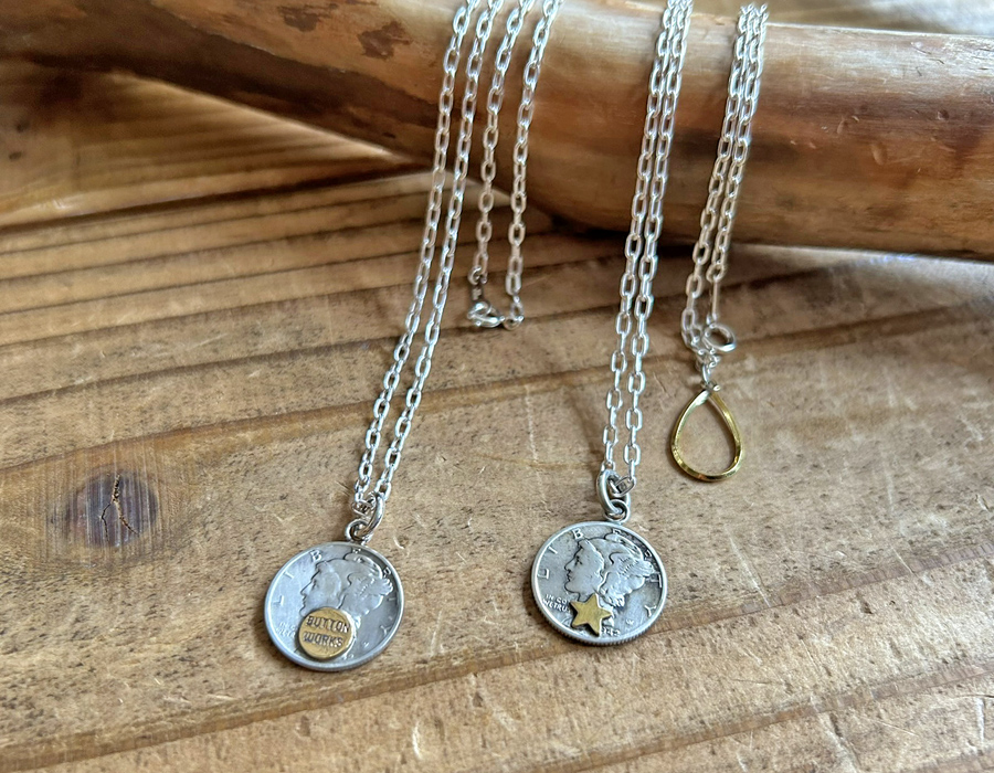 Button Works Mercury Dime Coin Necklace Restock