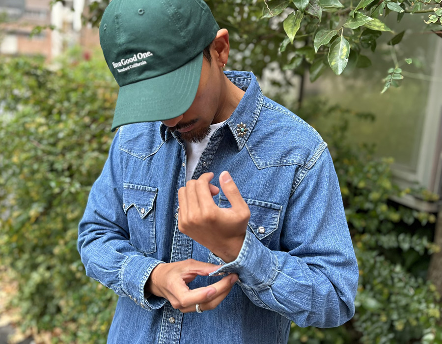 HTC Custom Standard California Denim Western Shirt Vintage Wash